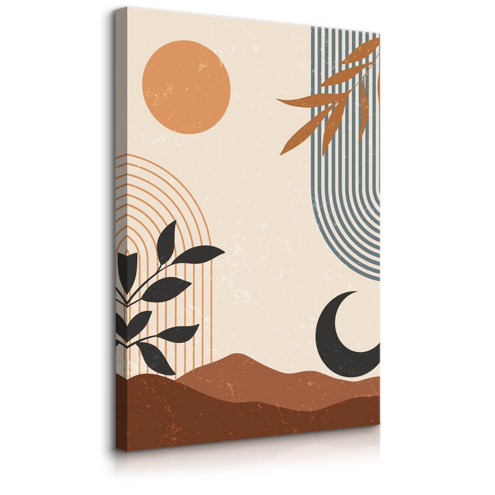 Стенописи Ацтекски стенни декорации 3D модели 40cm x 50cm Абстрактни лунни клони Слънце