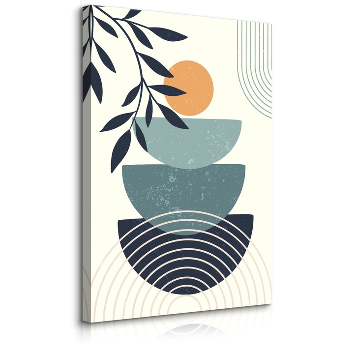 Tabloul Muralo Modele geometrice aztece Abstractie 3D 50 cm x 70 cm pentru camera de zi in stil modern