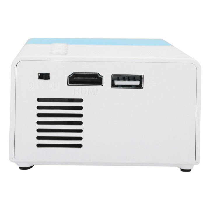 Videoproiector Jormftte Mini Portabil LED 1920x1080p, 24-60 inch, Fehér-Kék, 100-240V