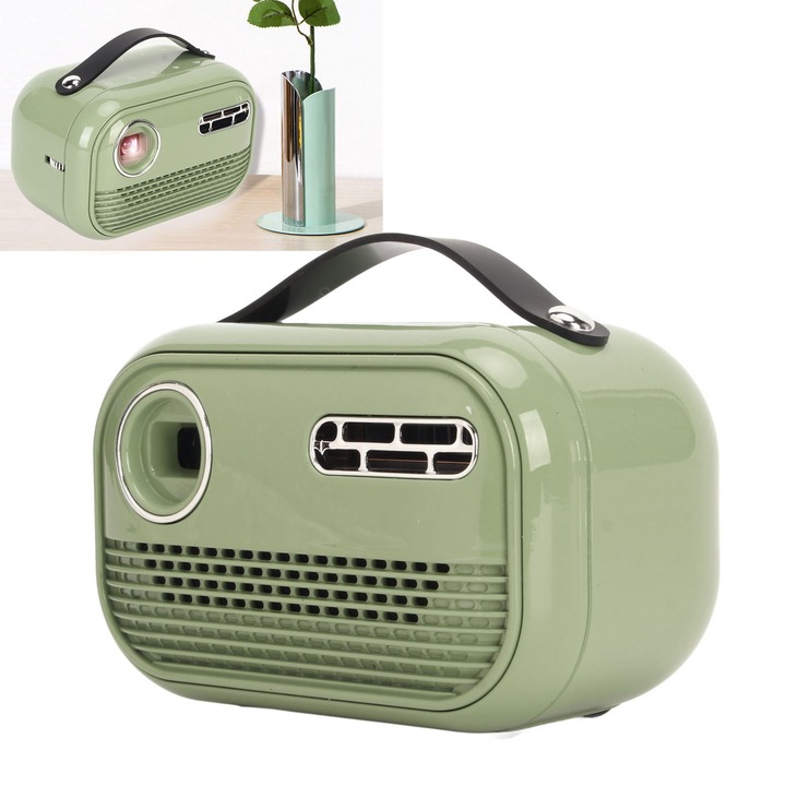 Jormftte 4K DLP videoprojektor, 5G WIFI támogatás, Bluetooth, 30-120 hüvelyk, 5000mAh, zöld