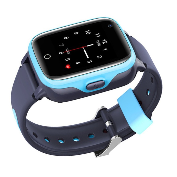 Смарт часовник за деца, GPS 4G, HD видео разговор, телефон, WIFI, LTE, предупреждения за входящи повиквания, камера, IPX7 водоустойчив, Android, за IOS, Bluetooth, SOS, предотвратяване на загуба, наблюдение, син