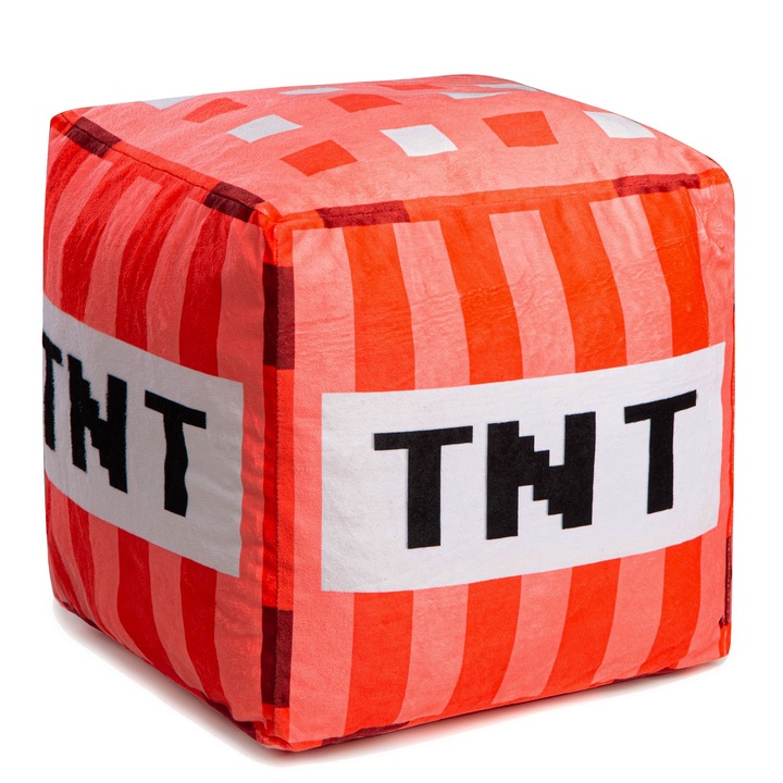 Tnt 3D párna, Ferocity, Puha, Antiallergén Szilikongolyó Töltet, Kiváló Minőségű Kidolgozás, Átlátszó és Tartós Nyomtatás, Sűrű Anyaggal Bevonattal, 35 cm, Piros