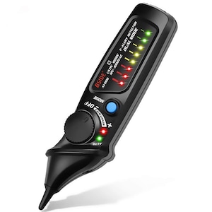 Detector de tensiune fara contact, Excitat®, tester pentru prize electrice de 12-1000V, mod auto/manual, sensibilitate ajustabila, NCV, verificare a firelor sub tensiune, cu indicator LED colorat si lanterna