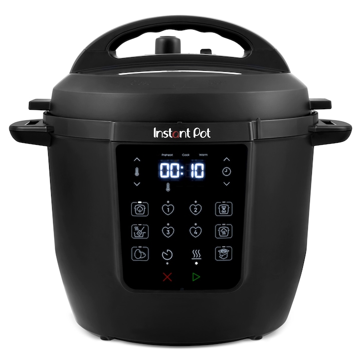 Multicooker Instant Pot RIO 6, vas intern din otel inoxidabil, capacitate utila de 5.7L, 1000W, 7 functii, Negru