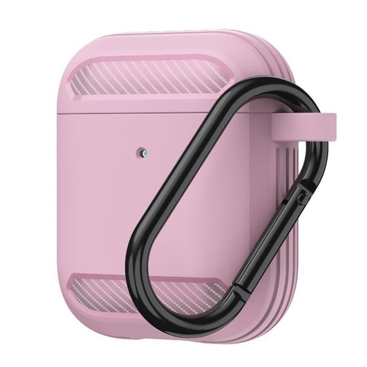 Husa pentru AirPods 1 / AirPods 2 - Carbon Silicone - Pink
