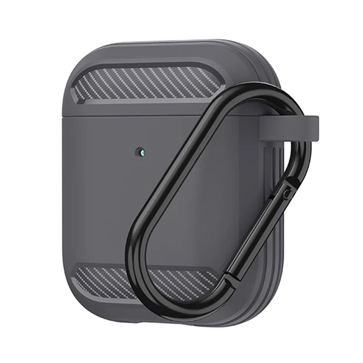 Husa pentru AirPods 1 / AirPods 2 - Carbon Silicone - Gray