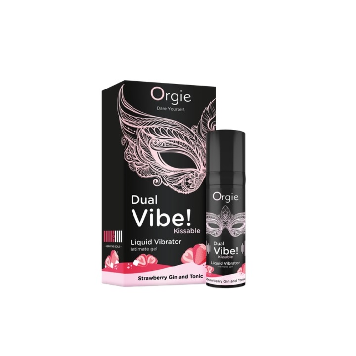 Гел ORGY Dual Vibe! Kissable - Ягодов джин и тоник, за стимулиране и възбуждане на клитора, загряващ и изтръпващ ефект, 15 ml