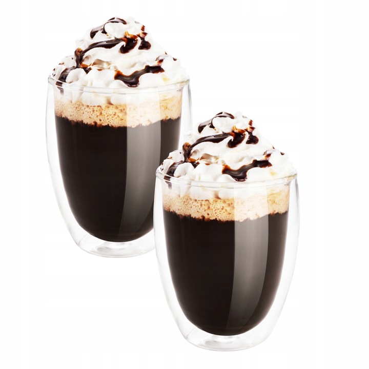 Pahare termice Sillar pentru bauturi calde cu fund dublu 350ml set 2 bucati