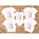Set 4 tricouri si 1 body personalizate Aniversare 1 an, Taiere Mot, Turta, Fetita Elefant, My Way, CRLA178, Roz, 100% bumbac, S