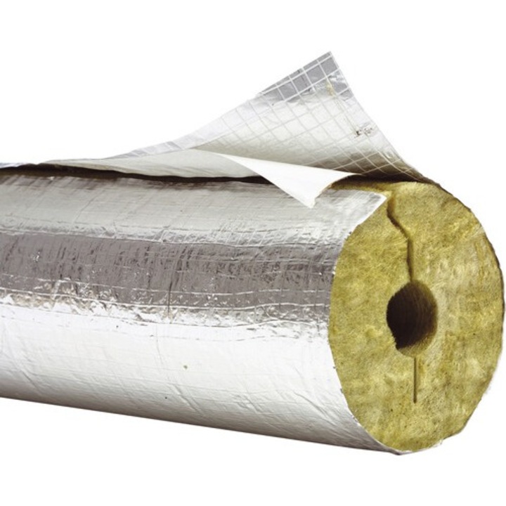 Cochilie din vata bazaltica caserata cu aluminiu ∅ 21 mm, grosime 30 mm, 1m