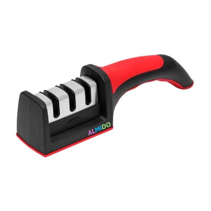 Ascutitor De Cutite, Almido, 21x6x5 cm, 3 faze, Negru cu Rosu