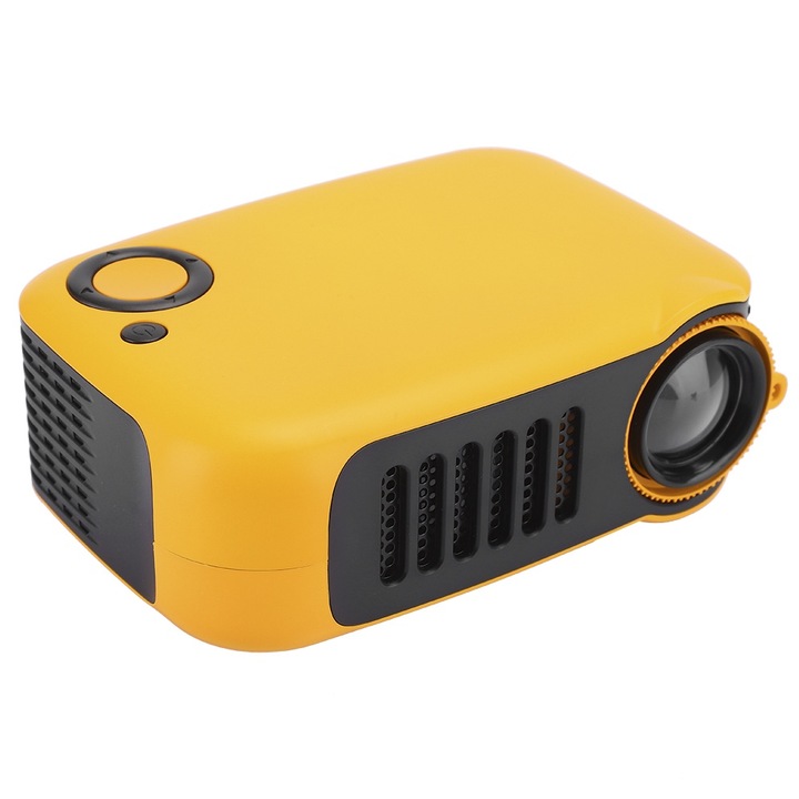 Jormftte hordozható videoprojektor, 320x240 felbontás, 2 hüvelykes LCD képernyő, 1000:1 kontraszt, narancssárga/fekete szín