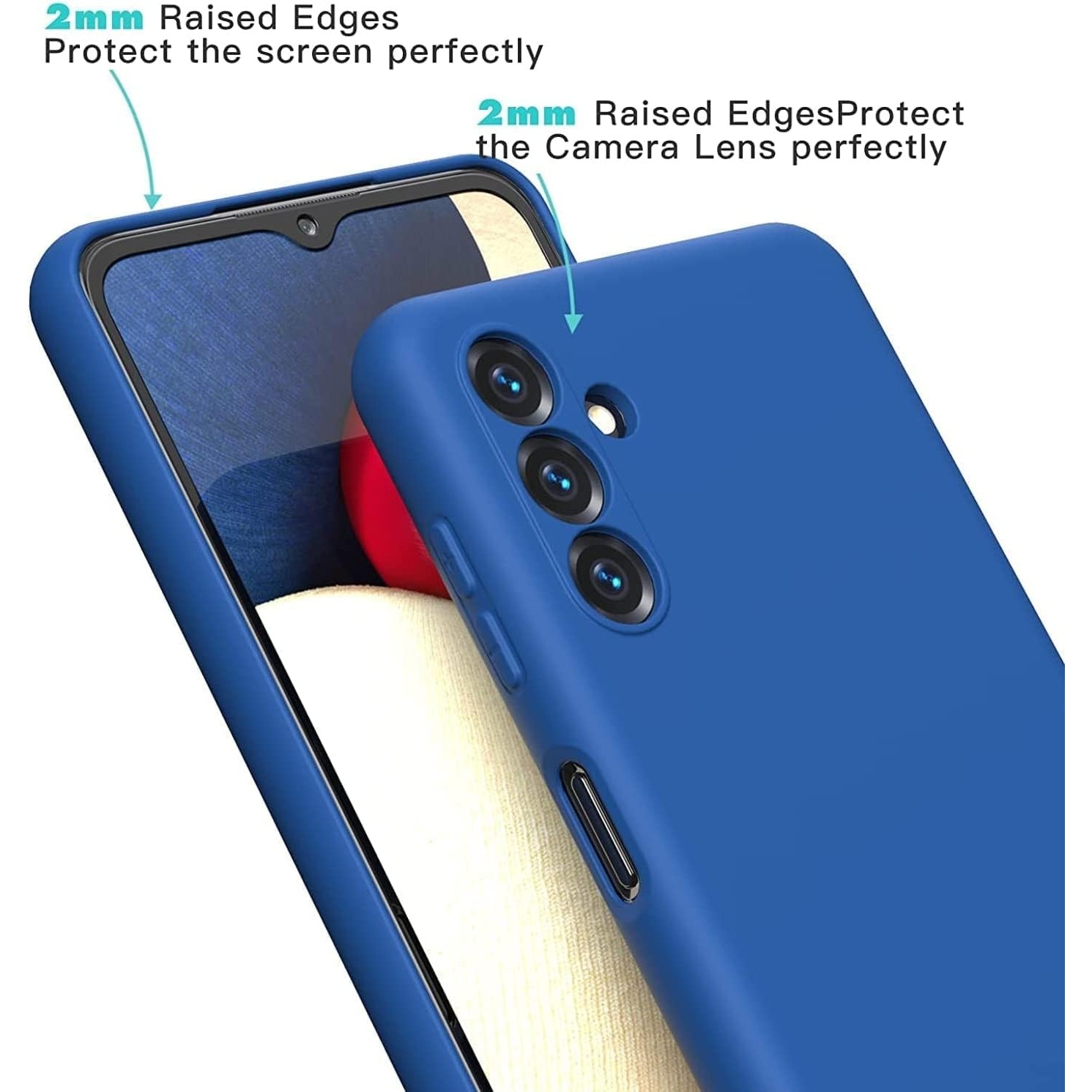 Husa de Protectie, Flippy, pentru Samsung Galaxy S24 FE, Liquid Silicone, cu Microfibra pe Interior, Protectie Antisoc, Compatibil Incarcare Wireless, Albastru