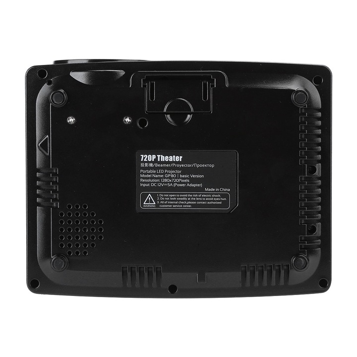 Jormftte 720P videoprojektor, 4000 lm, fekete, 100-240V