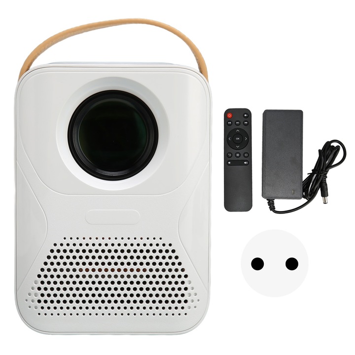 Mini videoprojektor, longziming, 1080P 4K, WiFi 5G, fehér, hordozható