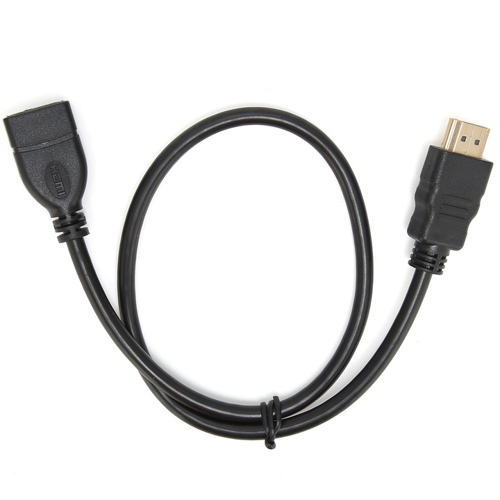Удължителен HDMI кабел 50 см, Enforose, черен