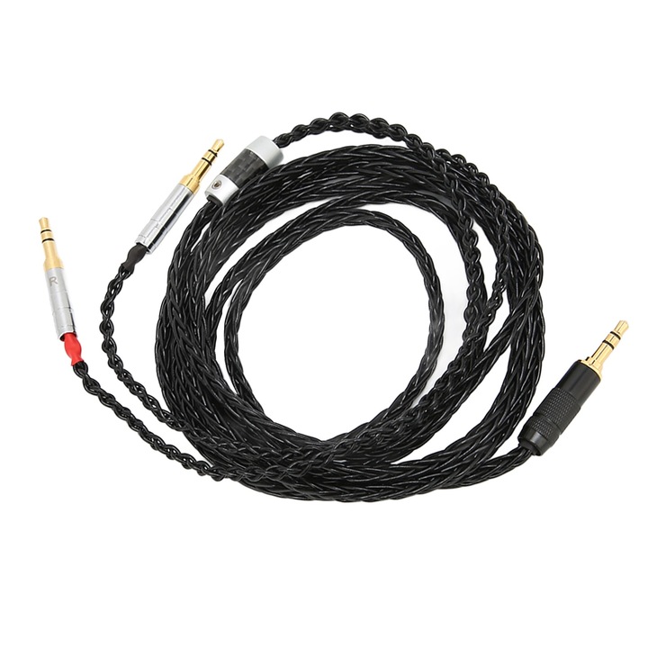 Jormftte 3.5mm audiokábel, 2m, OCC ezüstözött réz, aranyozott csatlakozók, okostelefonokhoz és számítógépekhez