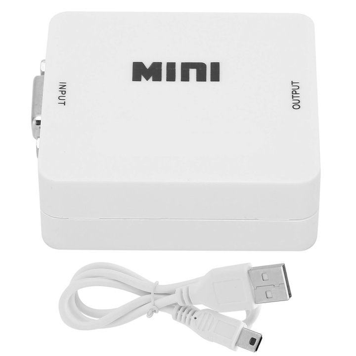 VGA-HDMI videó konverter, Jormftte, fehér, 5V