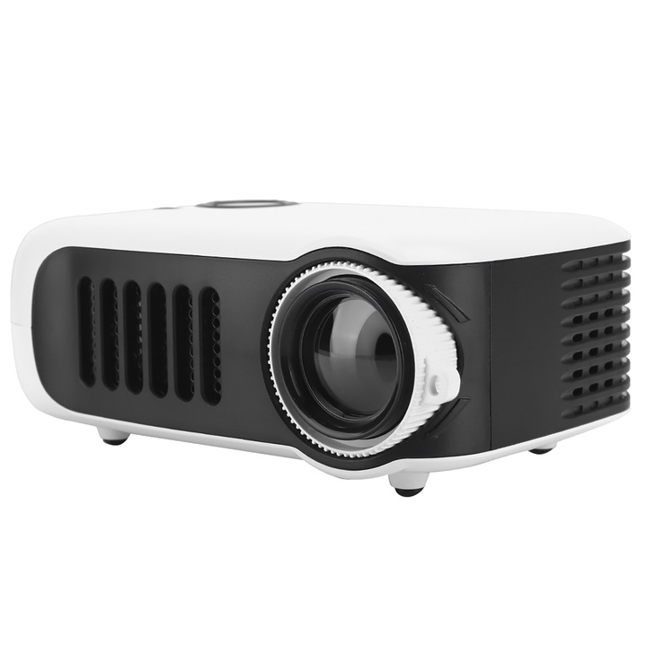 Jormftte mini hordozható videoprojektor, 320x240 felbontás, 1000:1 kontraszt, narancssárga/fekete szín, 14-80 hüvelyk