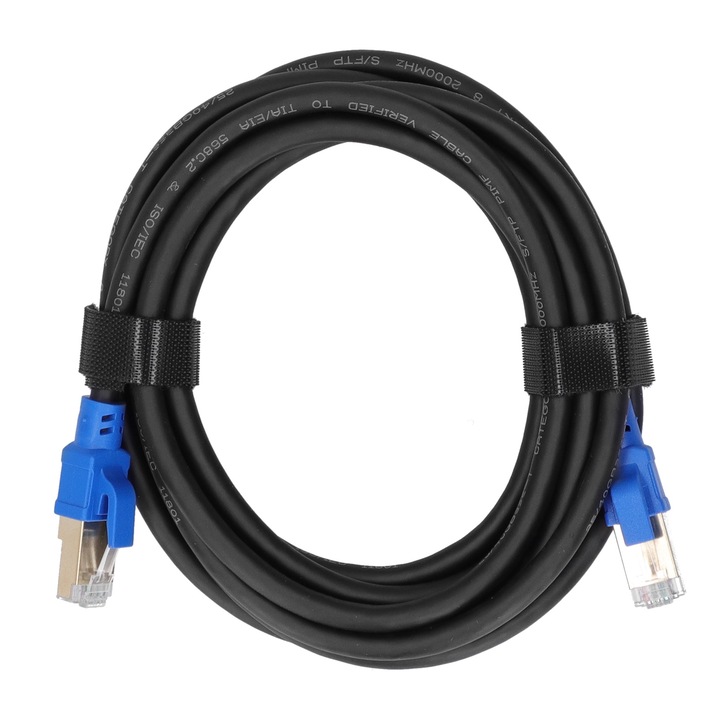 Cablu Ethernet Cat8 Enforose, 40Gbps, 2000Mhz, RJ45 placat cu aur, 3m