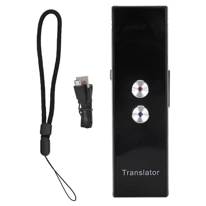 Traducator vocal Jormftte T8 PRO, Bluetooth, 68 limbi, 2 microfoane, 109g