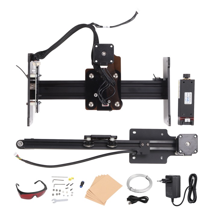 Jormftte lézergravírozó gép, N30820 modell, 170x170mm, 450nm, 5.5W, fémhez/fához/bőrhöz