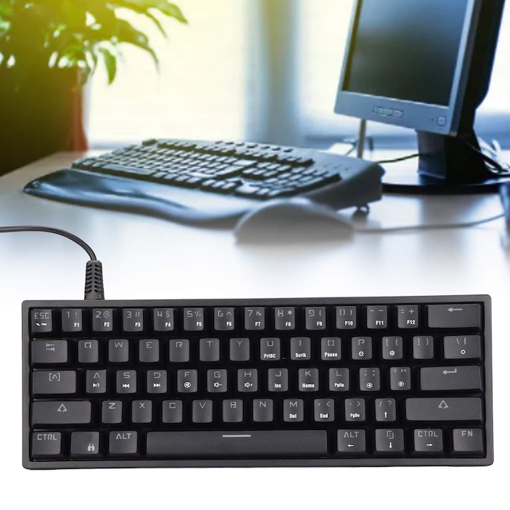 Tastatura wireless Bluetooth Jormftte, 10in, design ergonomic, suport gesturi tactile, neagra