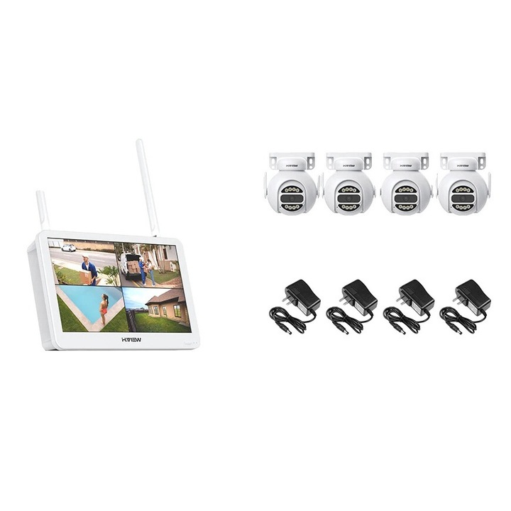 WiFi Felügyeleti rendszer, 4 kamera, 4MP, arcfelismerés, éjjellátó, időjárásálló