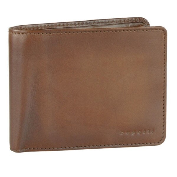 Portofel pentru barbati Bugatti Domus 7CC, RFID, Din piele naturala, Maro coniac