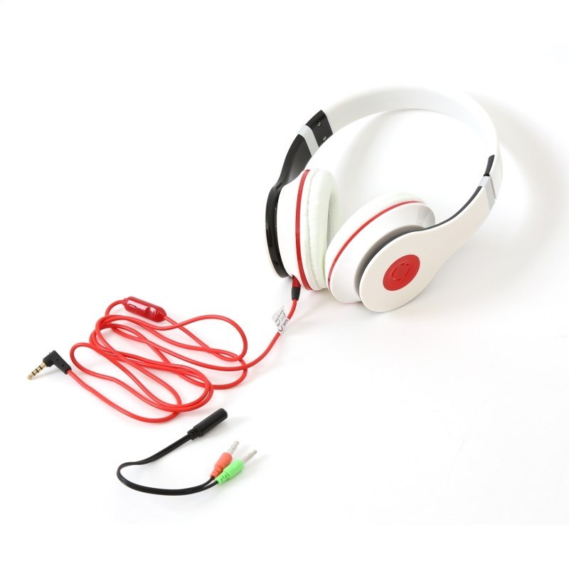 Casti cu fir Luka, model Freestyle Hi-Fi, microfon integrat, adaptor 1-2, alb