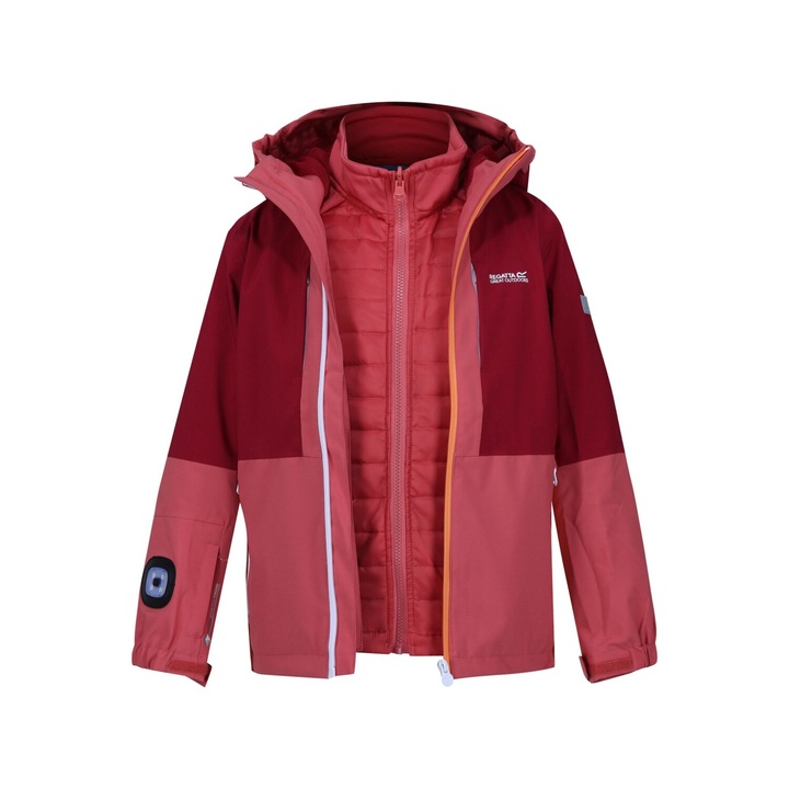 Vízálló kabát Regatta Kids Hydrata VIII 3 az 1-ben, ásványi vörös/Rumba piros, Piros