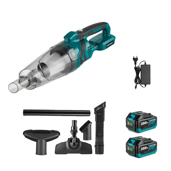 Aspirator fara fir Yofidra, 1500W, capacitate rezervor 750ML, 2 baterii, accesorii inclusa
