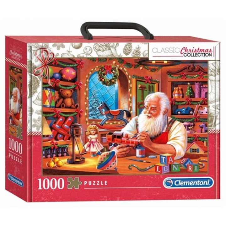 Пъзел Clementoni Classic Christmas Collection Работилница на Дядо Коледа – 1000 части 69 x 50 cm