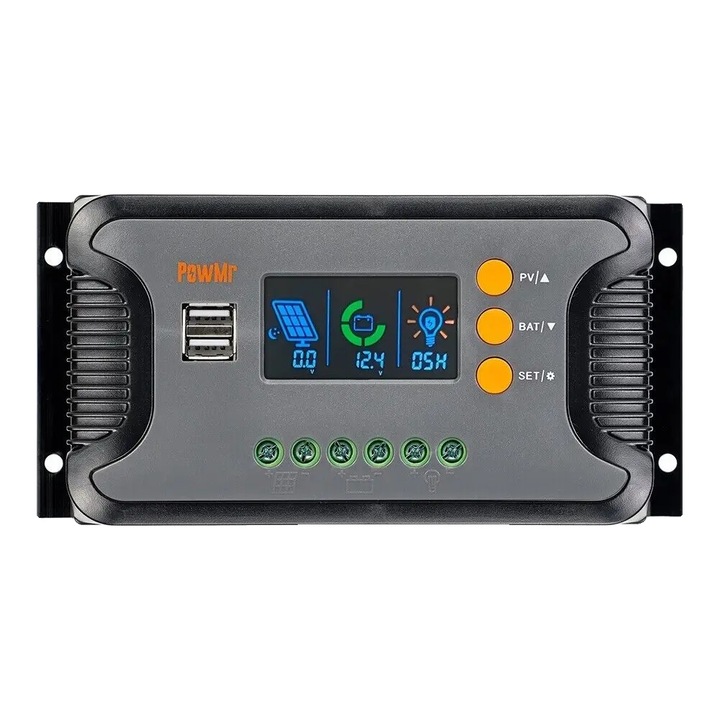 Controller solar PWM 30A, compatibilitate tensiune flexibila, management eficient al energiei