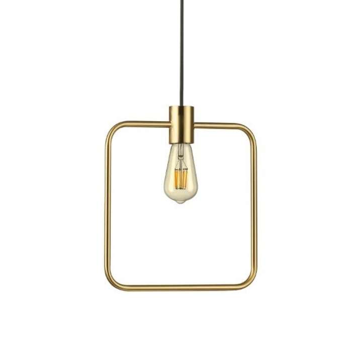 Pendul patrat ABC alama, 1*E27, dimensiune 29 cm - IDEAL LUX