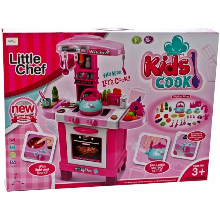 Játékkonyha lányoknak, Malplay gépekkel, vízforralóval és kiegészítőkkel