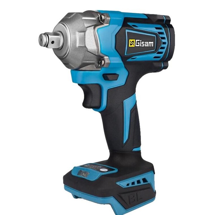 Cheie de impact electrica fara perii, Gisam, 1200N.M cu LED, 6700 rpm