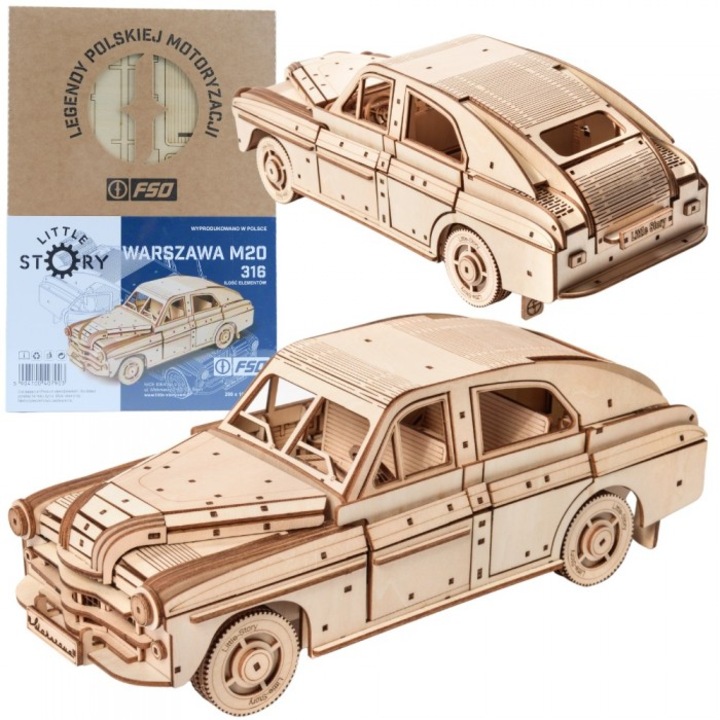 Puzzle masina Fso Warsaw, Little Story, Nice Idea, 1:16, lemn