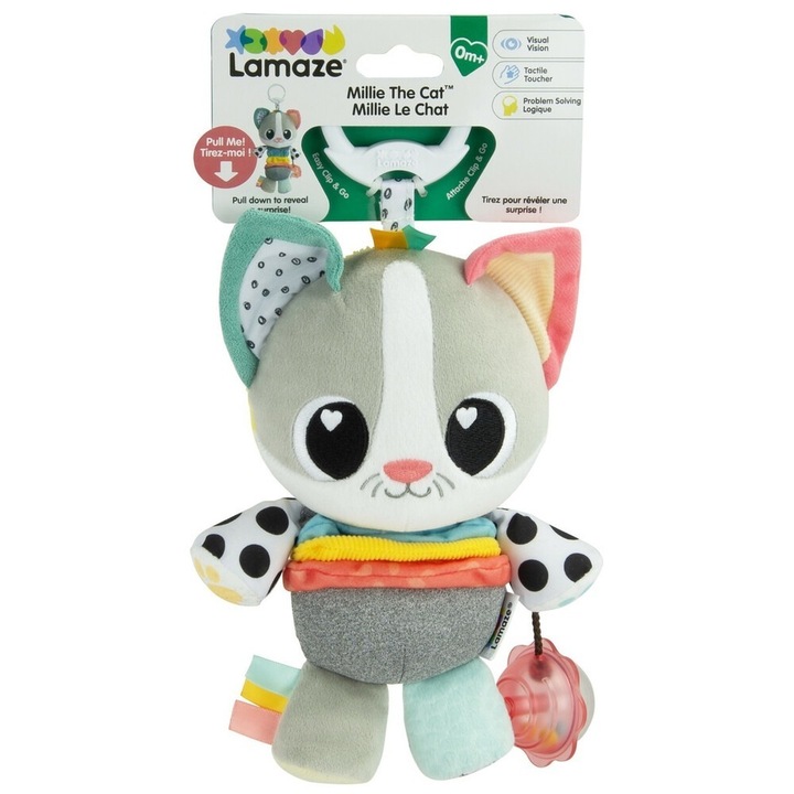 Интерактивна бебешка играчка, Lamaze, Klemens kitty, многоцветна, 0м+