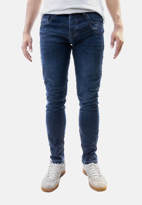 Férfi farmer, Jaylvis, Denim, 5 zsebes, kék