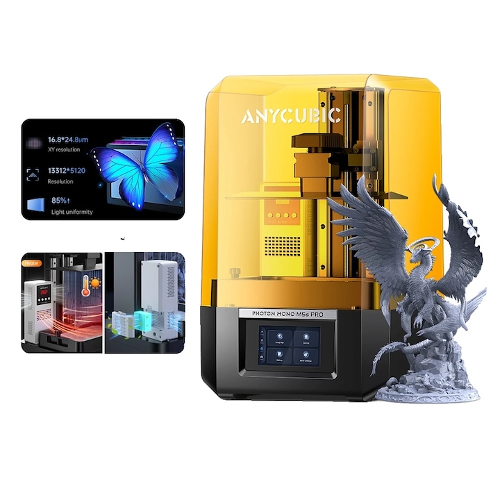 3D принтер, Photon Mono M5s Pro, Anycubic 10K, максимален обем на печат 2.2L, 218x123x200mm