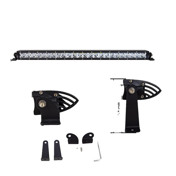 Bara luminoasa LED cu un singur rand, optiuni 120W si 180W, impermeabila IP67, 26in 120W fara fir