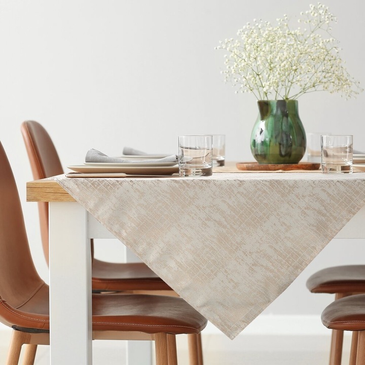 Obrus decorativ ALINA, 140x300cm, bej, 100% poliester