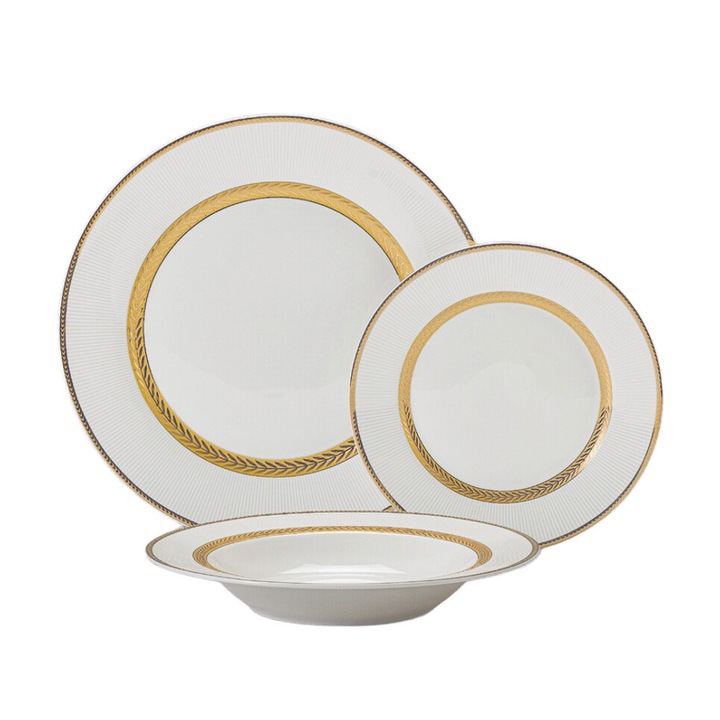 Сервиз за хранене, Morello, Elegant Gold, 18 части, костен порцелан
