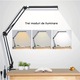 Lampa de birou LED cu brat flexibil si clip, 3 moduri de iluminare, 14W, 38cm, neagra