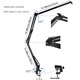 Lampa de birou LED cu brat flexibil si clip, 3 moduri de iluminare, 14W, 38cm, neagra