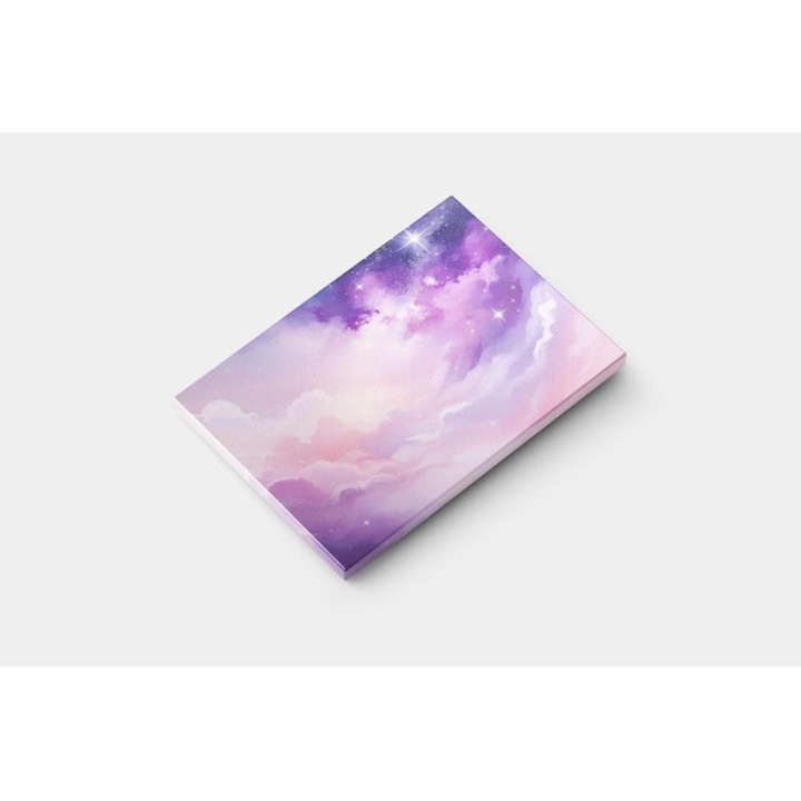 Картина на платно - Облачна нощ Звезди лилаво небе - 50x70 см