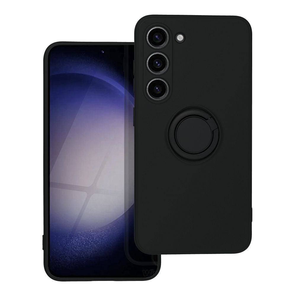 Husa pentru Samsung Galaxy A16 5G DaDen cu inel rotativ 360, Silicon Premium, Camera Protection, Antisoc, Negru