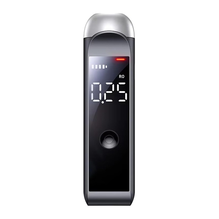 Тестер за алкохол OUYLAF, Професионален, точност +/- 0,01%BAC, LCD дисплей, преносим, черен