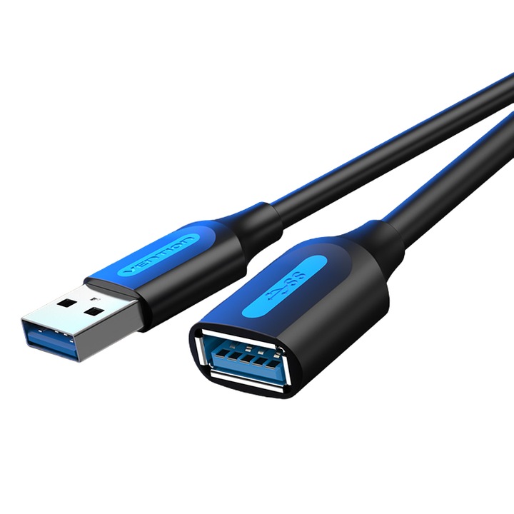 USB-A 3.0 женски към USB-A мъжки удължителен кабел, VENTION, 5Gbps, PVC, 1,5 м